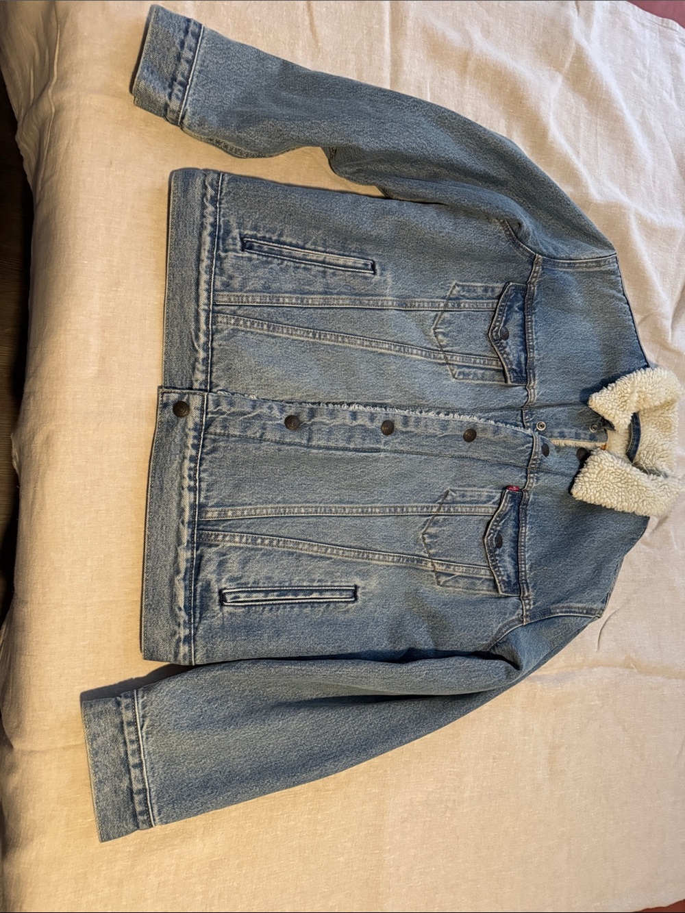 Levi's Light Blue Denim Jacket with Cream Sherpa Lining